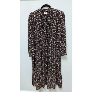 Levi's Black/Beige Floral Peasant Maxi Dress